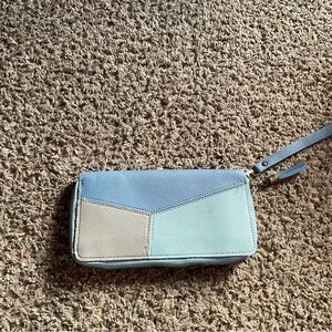 Stylish Blue and Cream Women's Clutch
